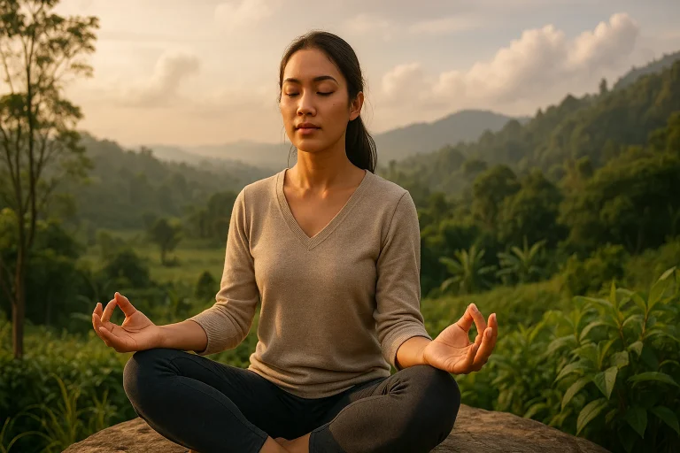 Ilustrasi definisi spiritual sebagai makna batin dan jiwa manusia.